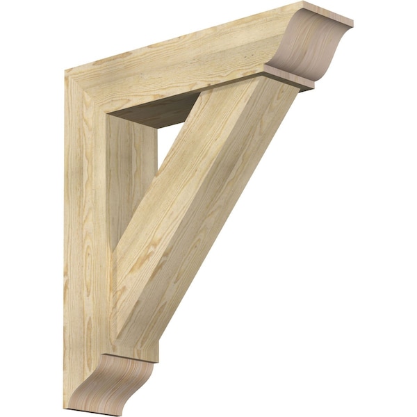 Ekena Millwork Traditional Traditional Rough Sawn Bracket w/ Offset Brace, Douglas Fir, 8"W x 32"D x 36"H BKT0806X32X36TRA01RDF - main